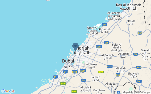 Kaart met locatie Het aquarium van Sharjah